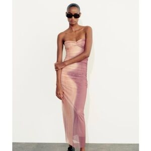 BRAND NEW Zara printed tulle dress size XS